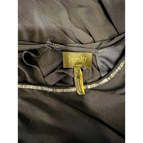 Laundry  by Shelli Segal Evening Formal Gown in Navy Blue - Picture 8 of 8